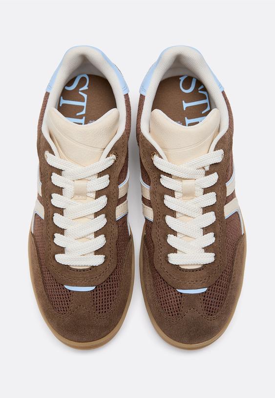 Stradivarius Die-Cut Trainers With Leather Details Brown 5