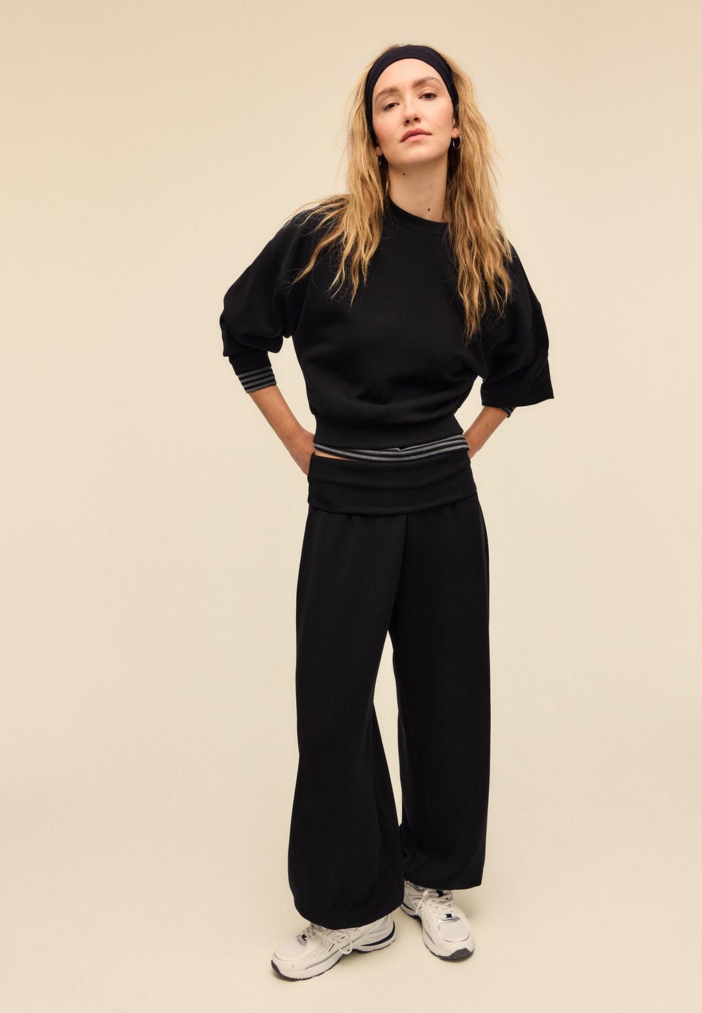 Pofmouw joggerbroek met zachte omgeslagen taille