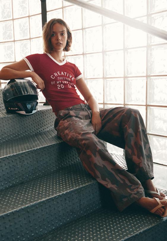 printed cargo trousers