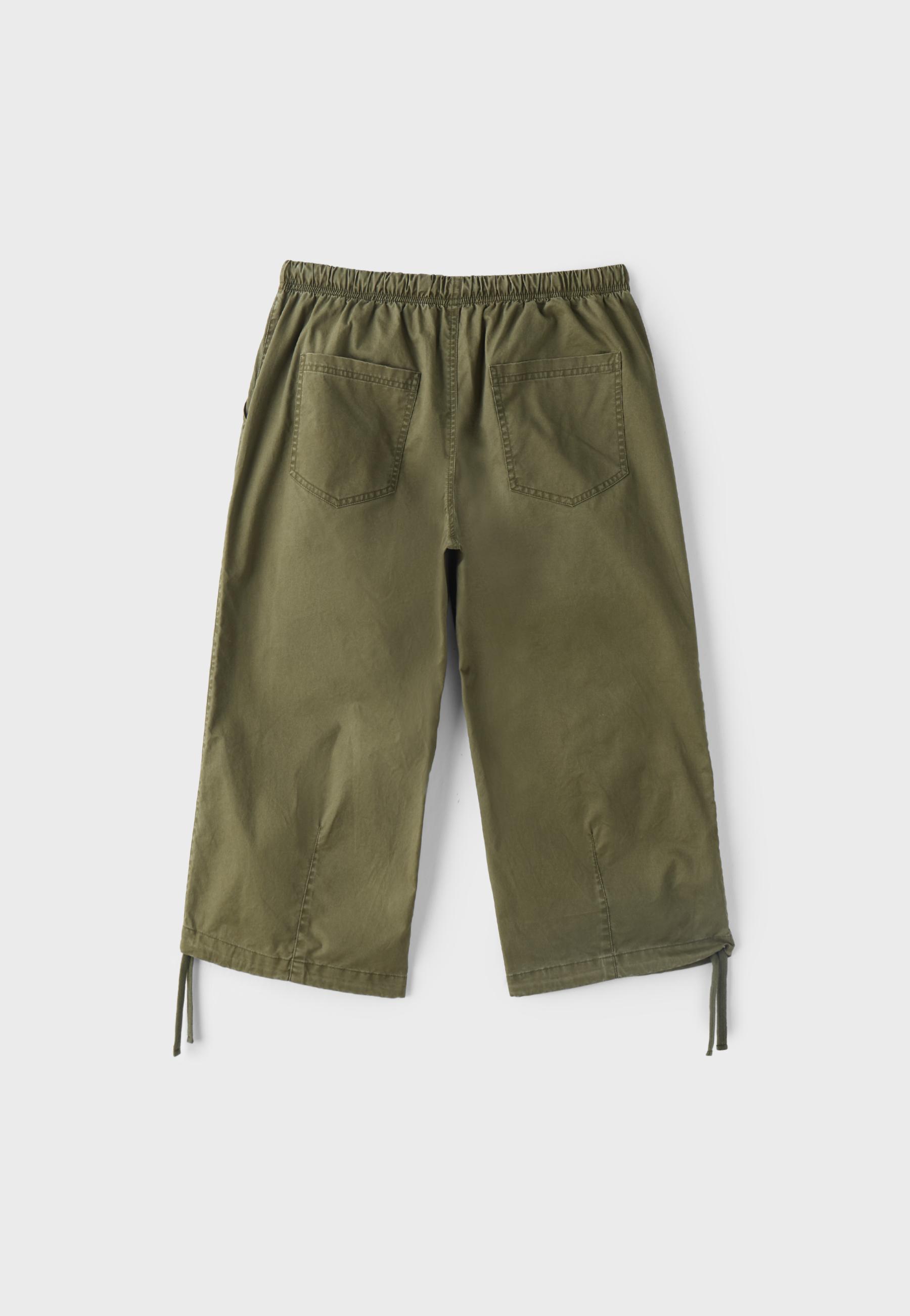 Relaxed fit poplin Bermuda shorts — Khaki