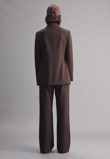 Flowing straight smart trousers with belt — Brown 5