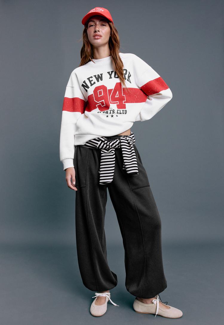 Stradivarius – Joggerbyxor Barrel I Fleece Med Stoppers