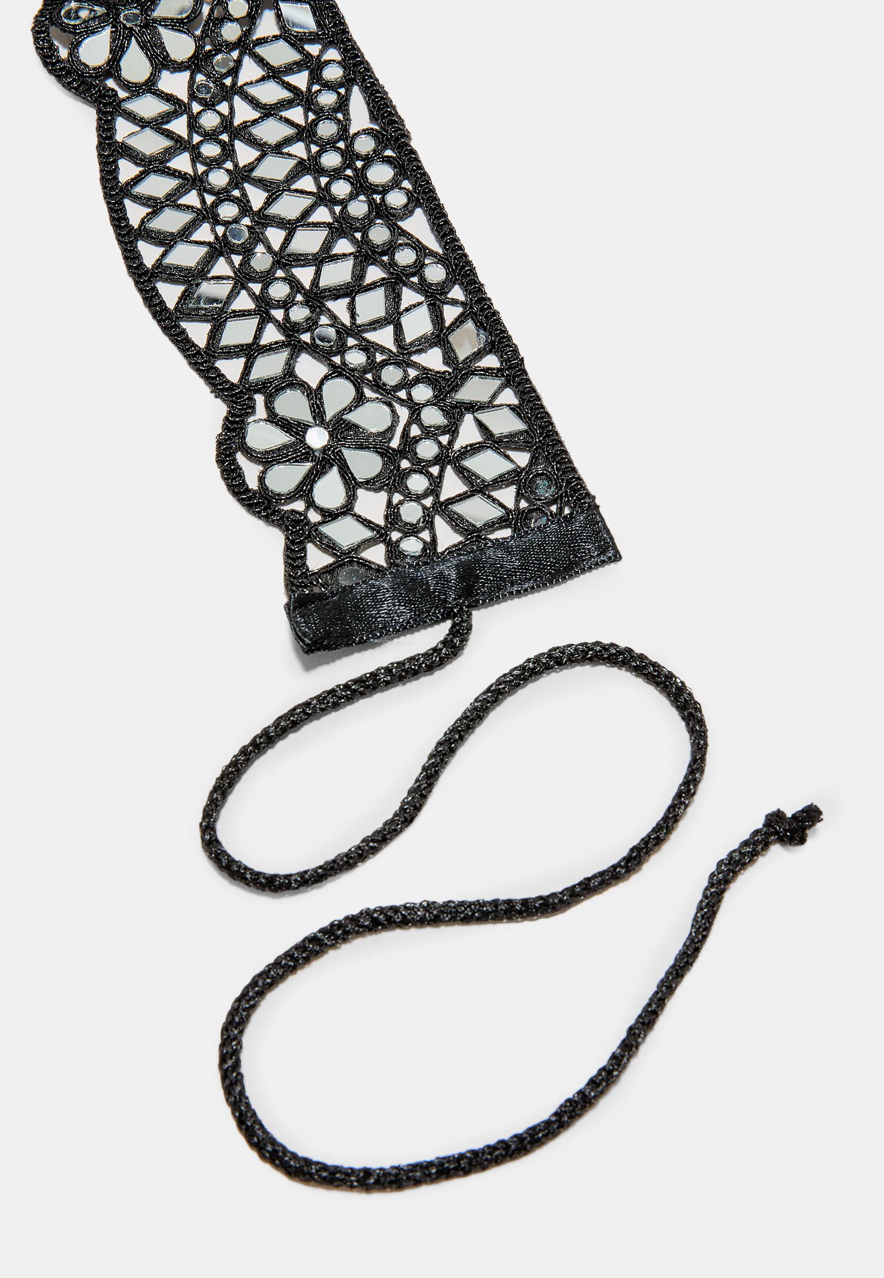 Wavy mirror belt — Black