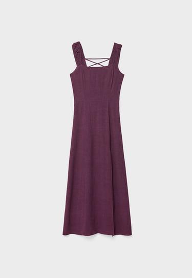 Midi dress with back tie — Purple 7