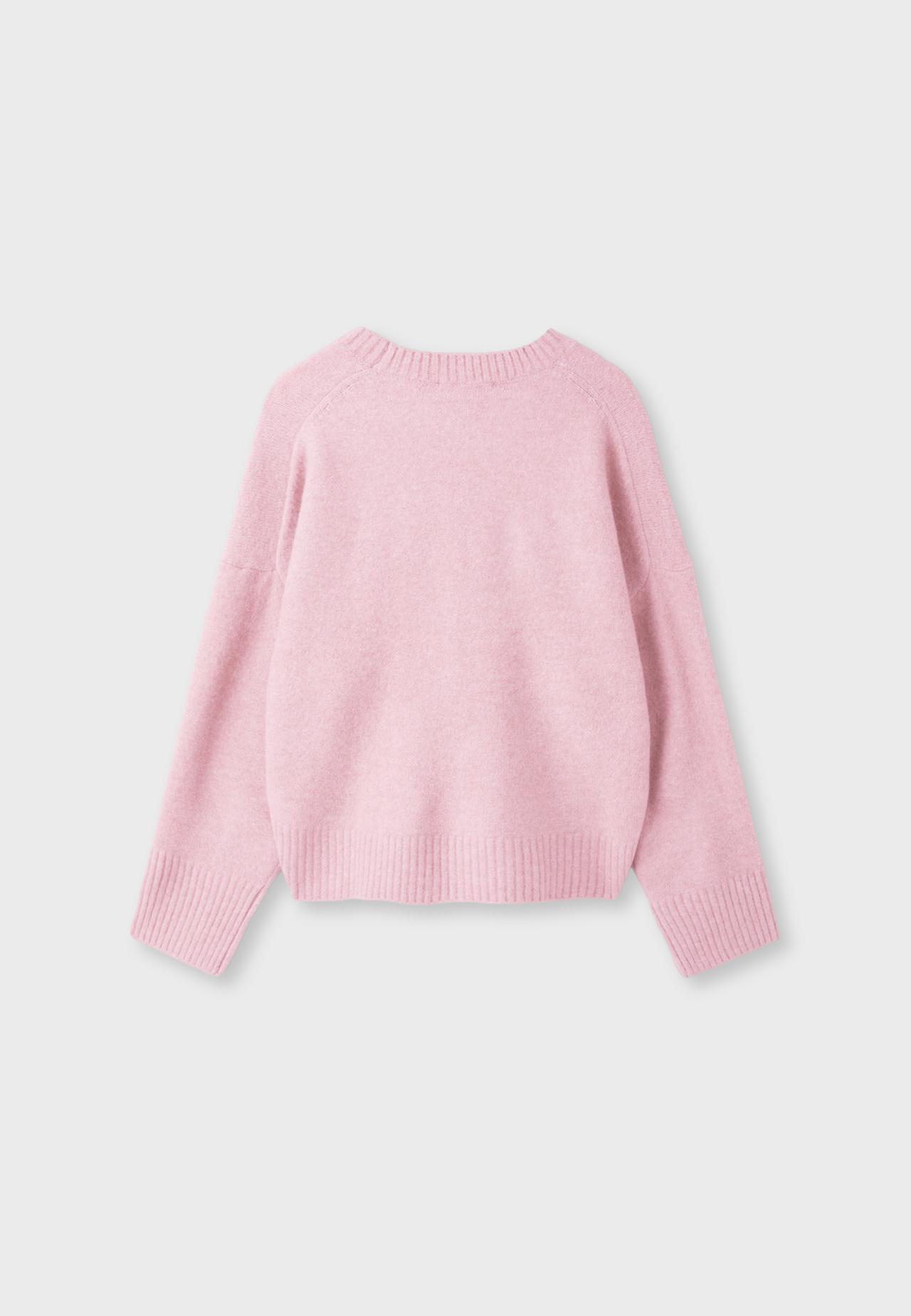Soft-touch basic knit jumper — Pastel pink