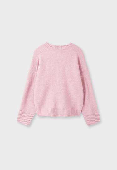 Soft-touch basic knit jumper — Pastel pink 6