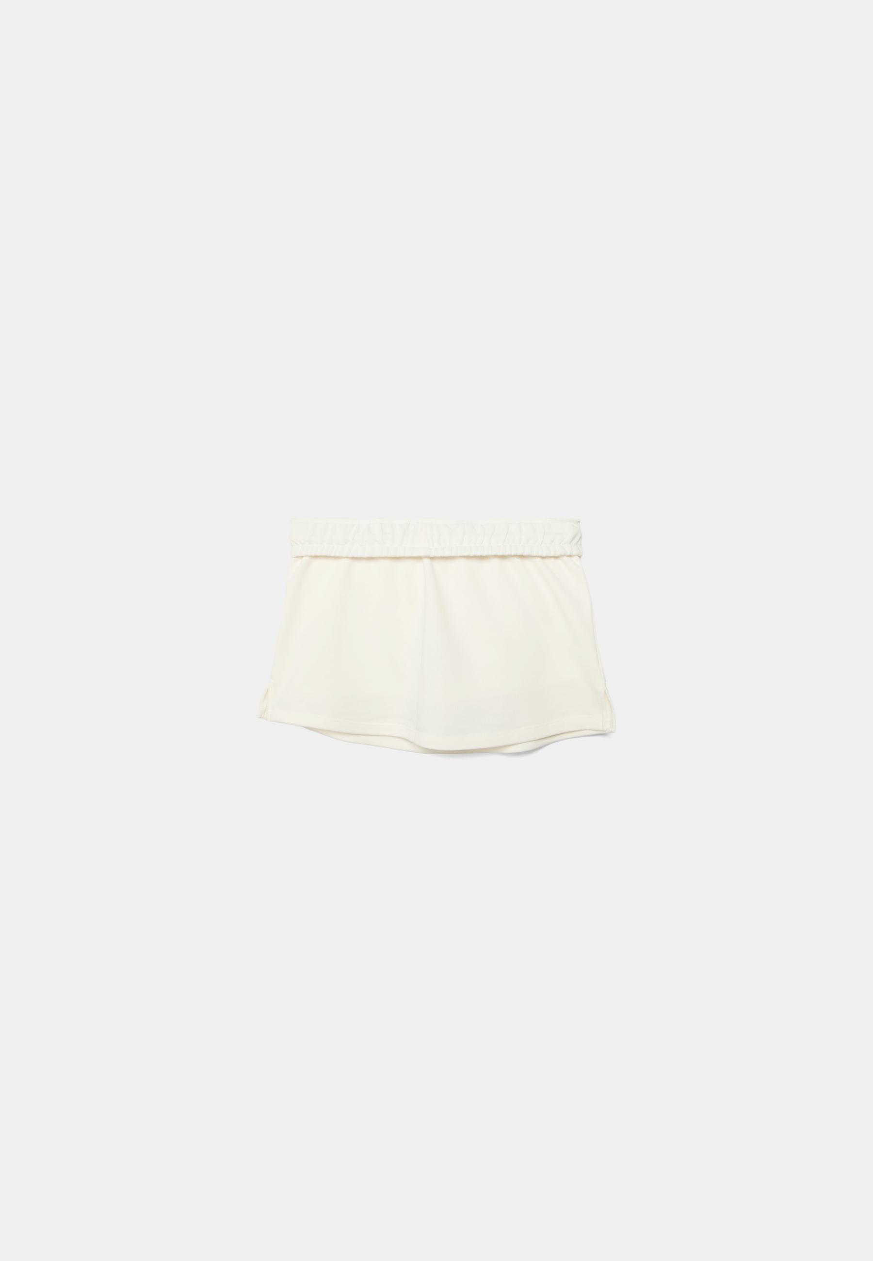 Fleece mini skirt — Ecru