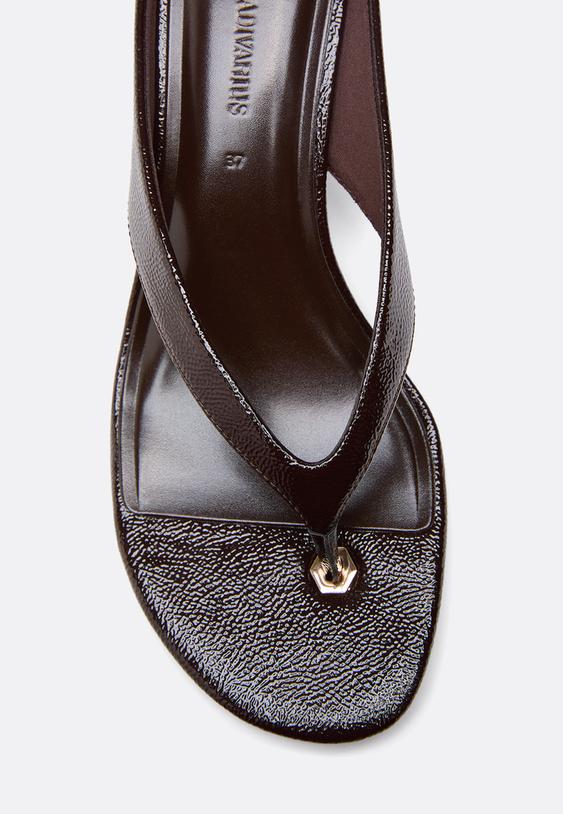 sandalias tacon thong efecto piel