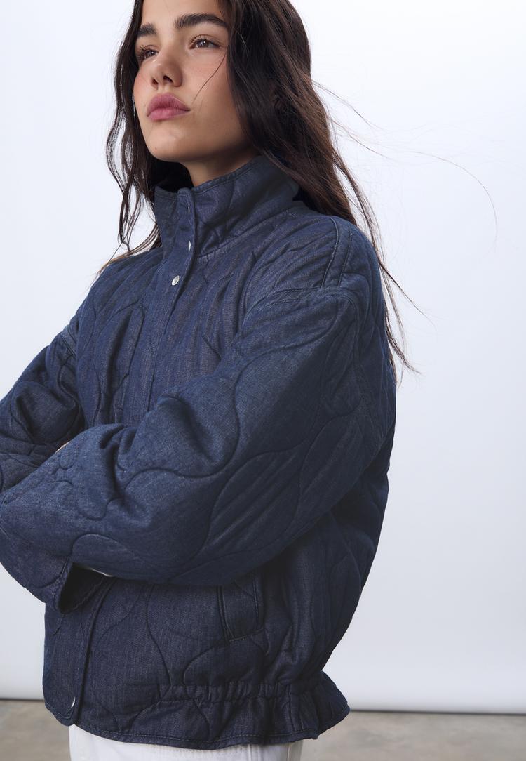 denim puffer jacket