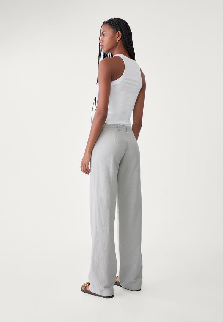 pantalon bolsillo con lino