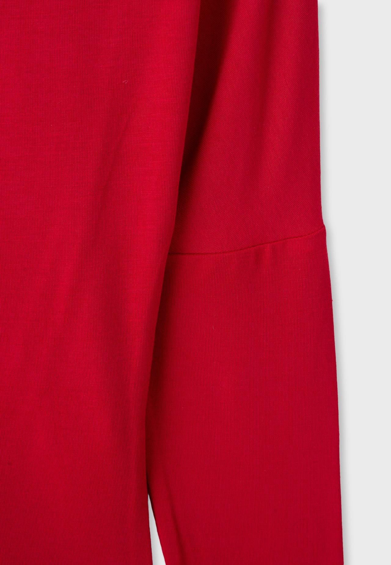 Asymmetric modal T-shirt — Dark red