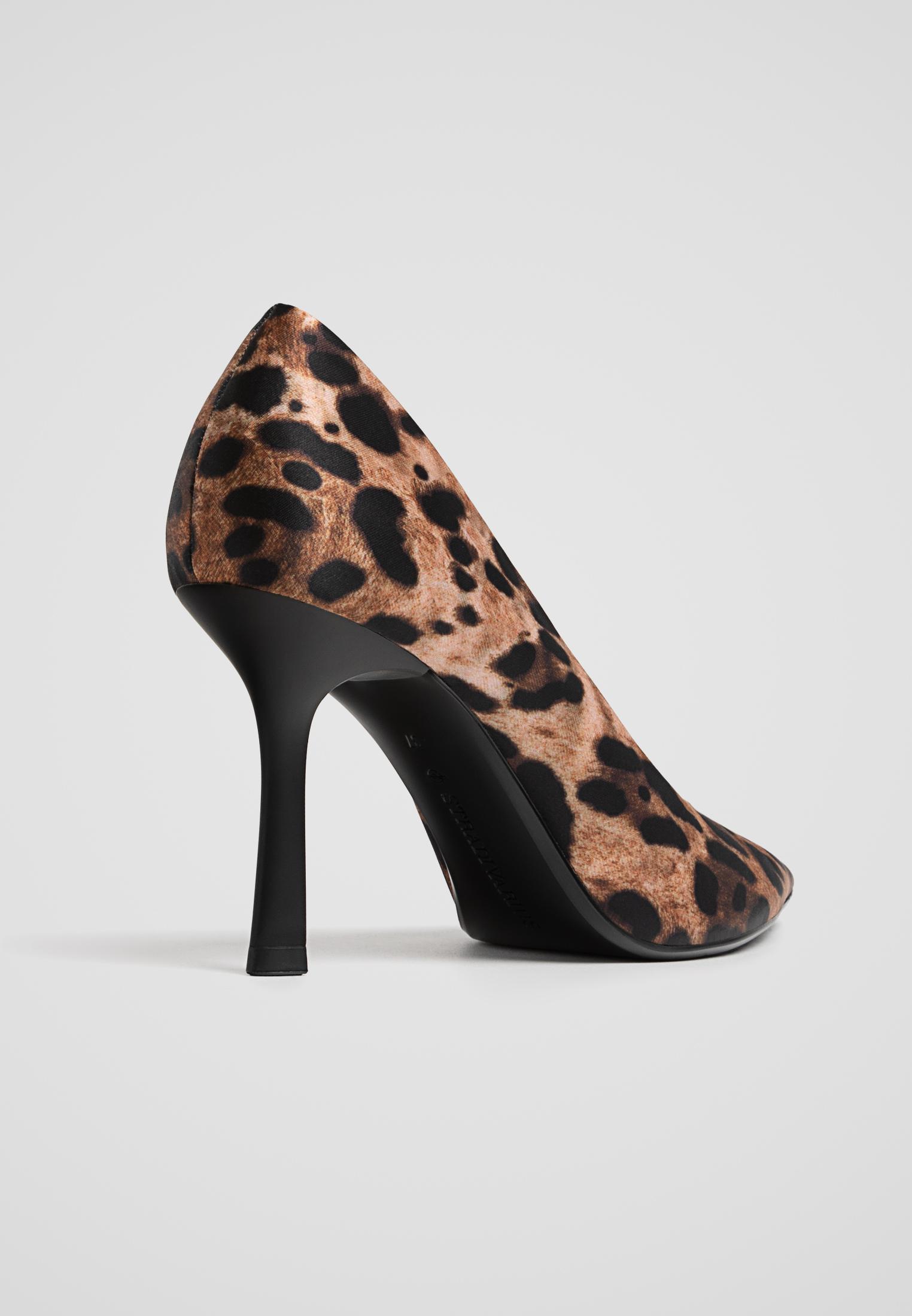 Leopard print high heel shoes