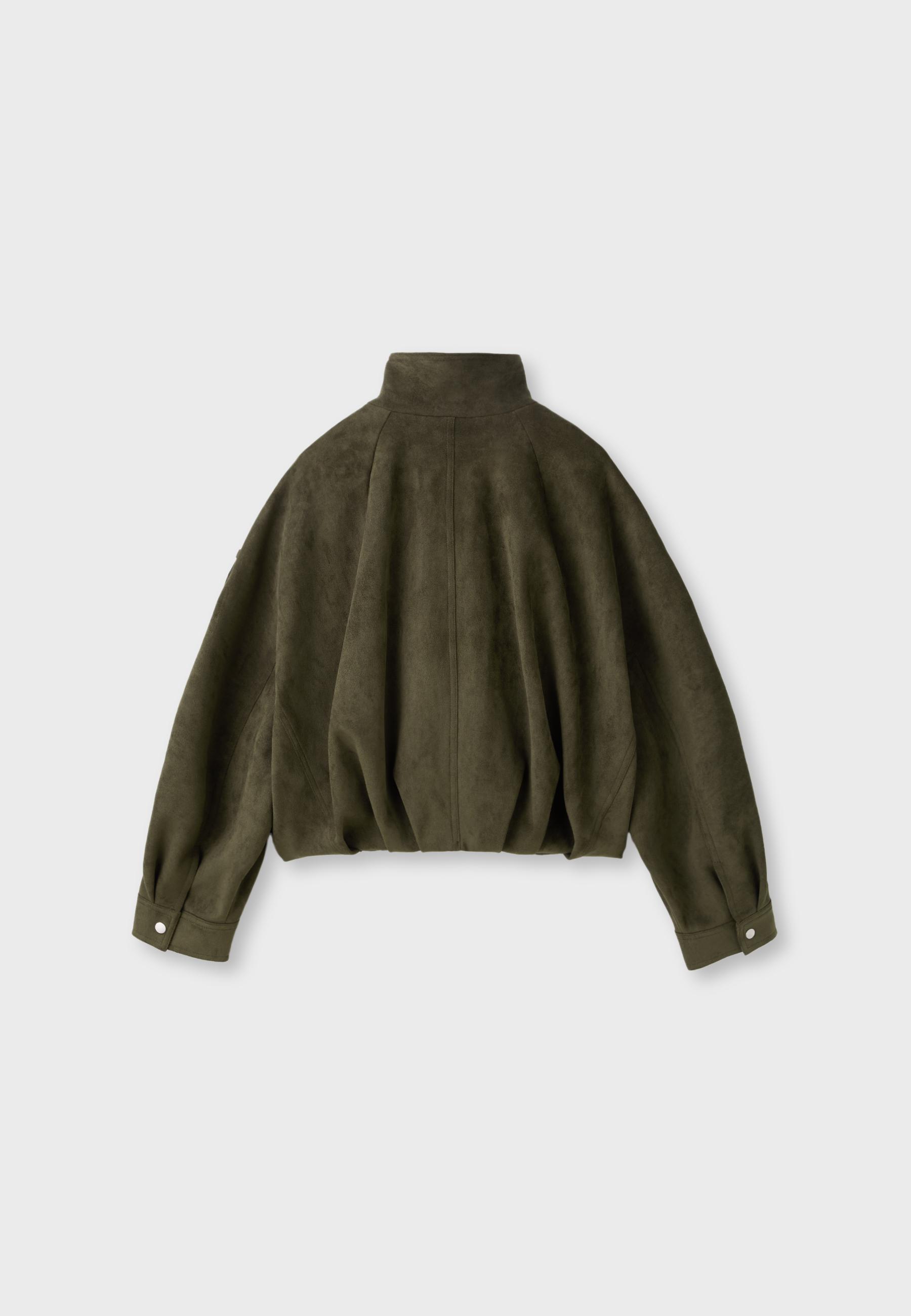 Oversize faux suede jacket — Khaki