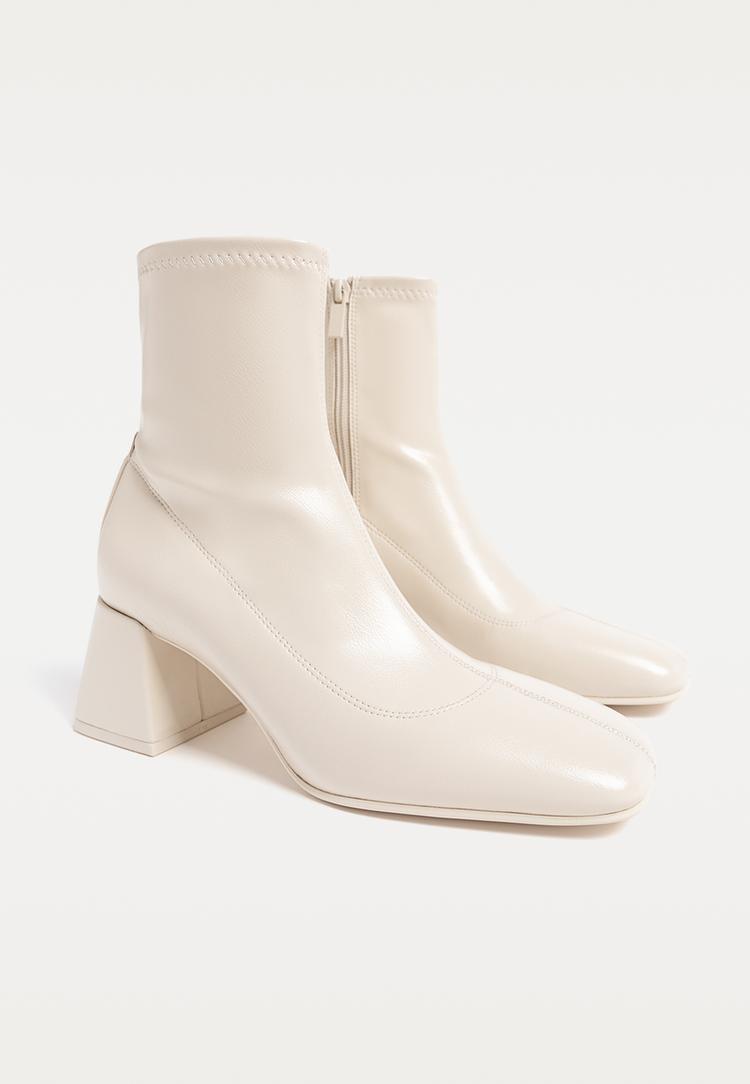 botines charol tacon ancho