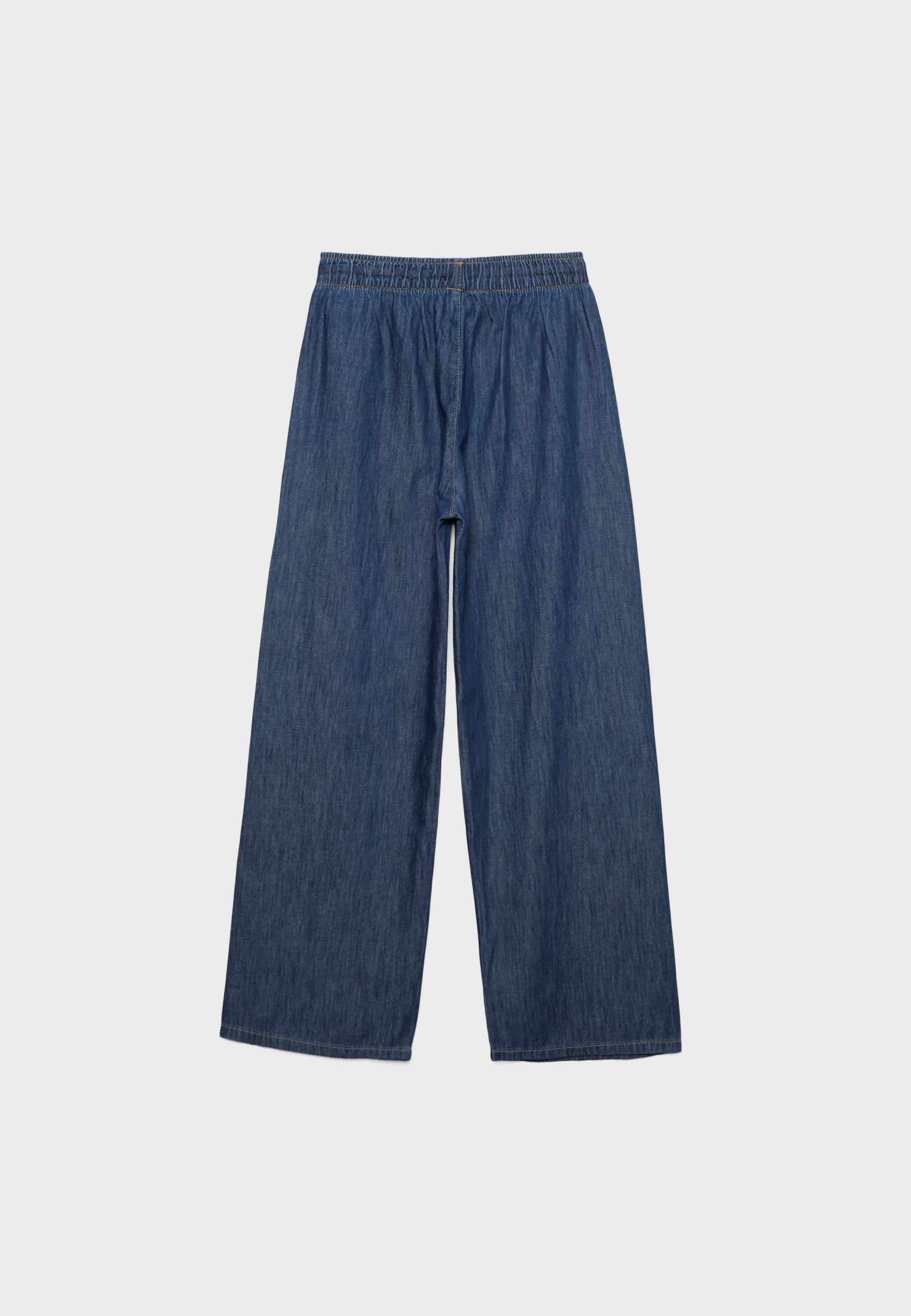 Flowy denim drawstring trousers — RINSE BLUE DENIM
