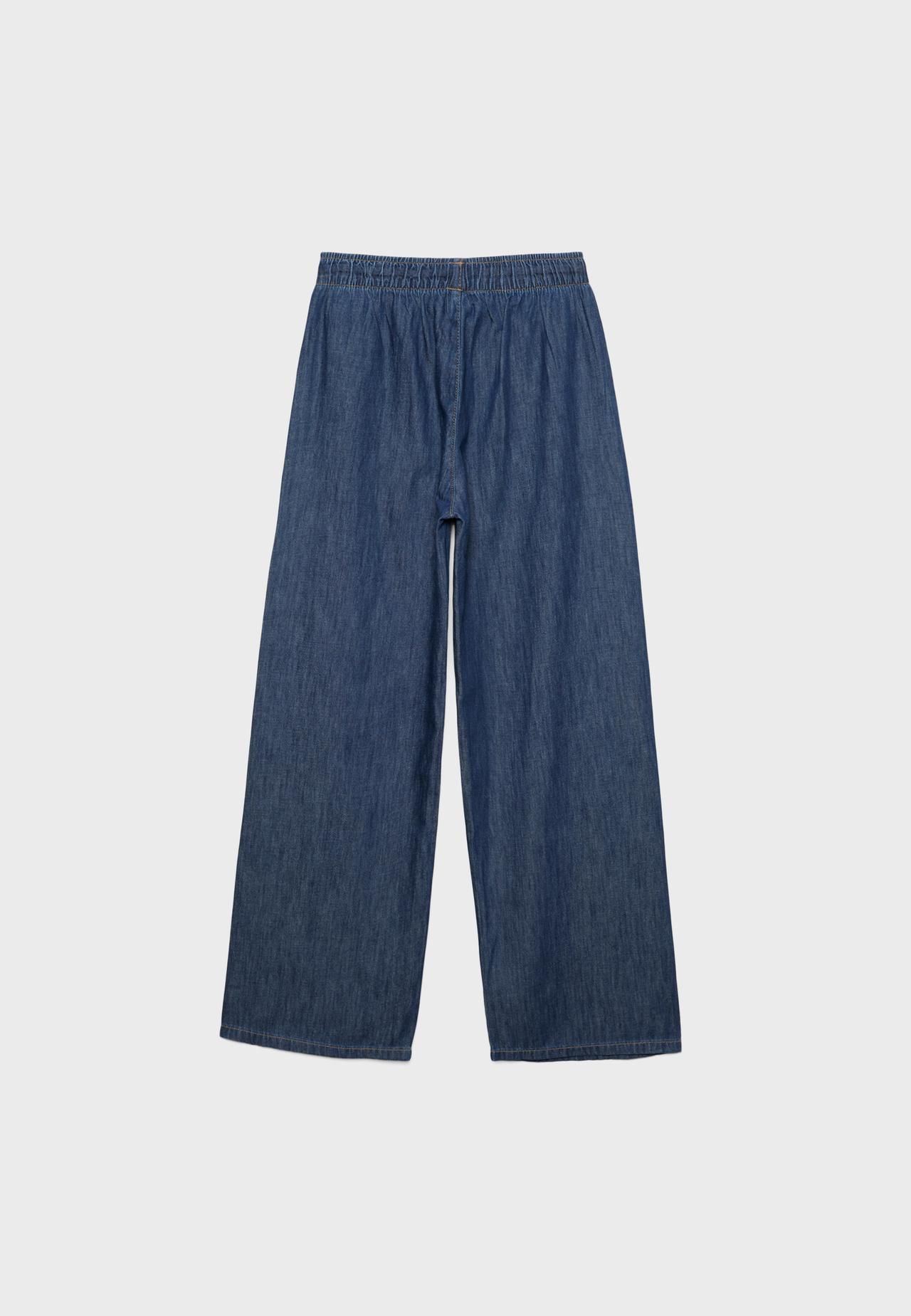 Drawstring flowing denim trousers — RINSE BLUE DENIM