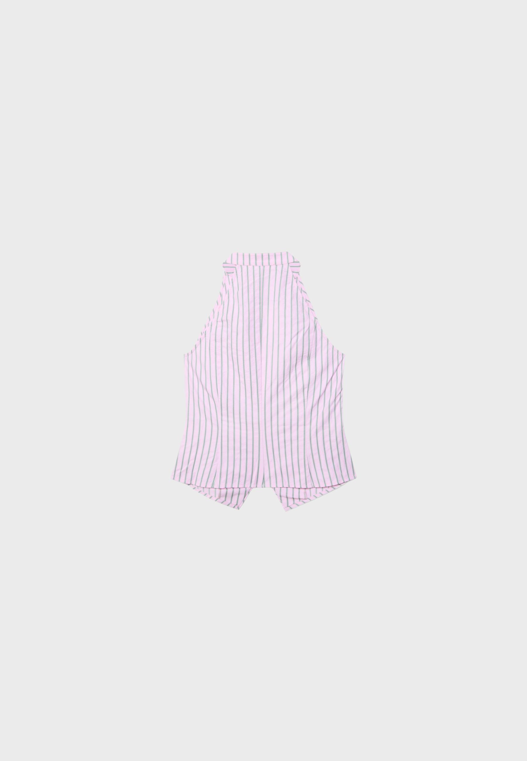 Semi-crinkled halter top with knots — Pastel pink