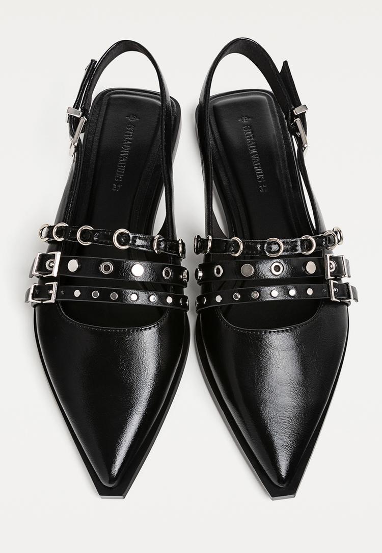 zapatos planos tiras hebillas