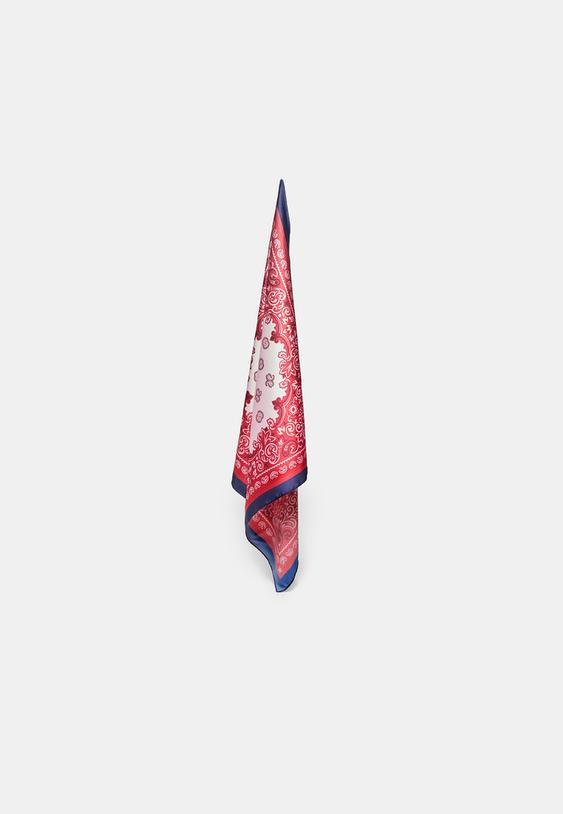 Stradivarius Paisley Scarf Red Os