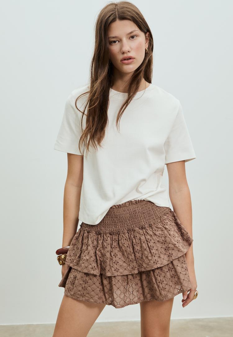 flowing skort with embroidery