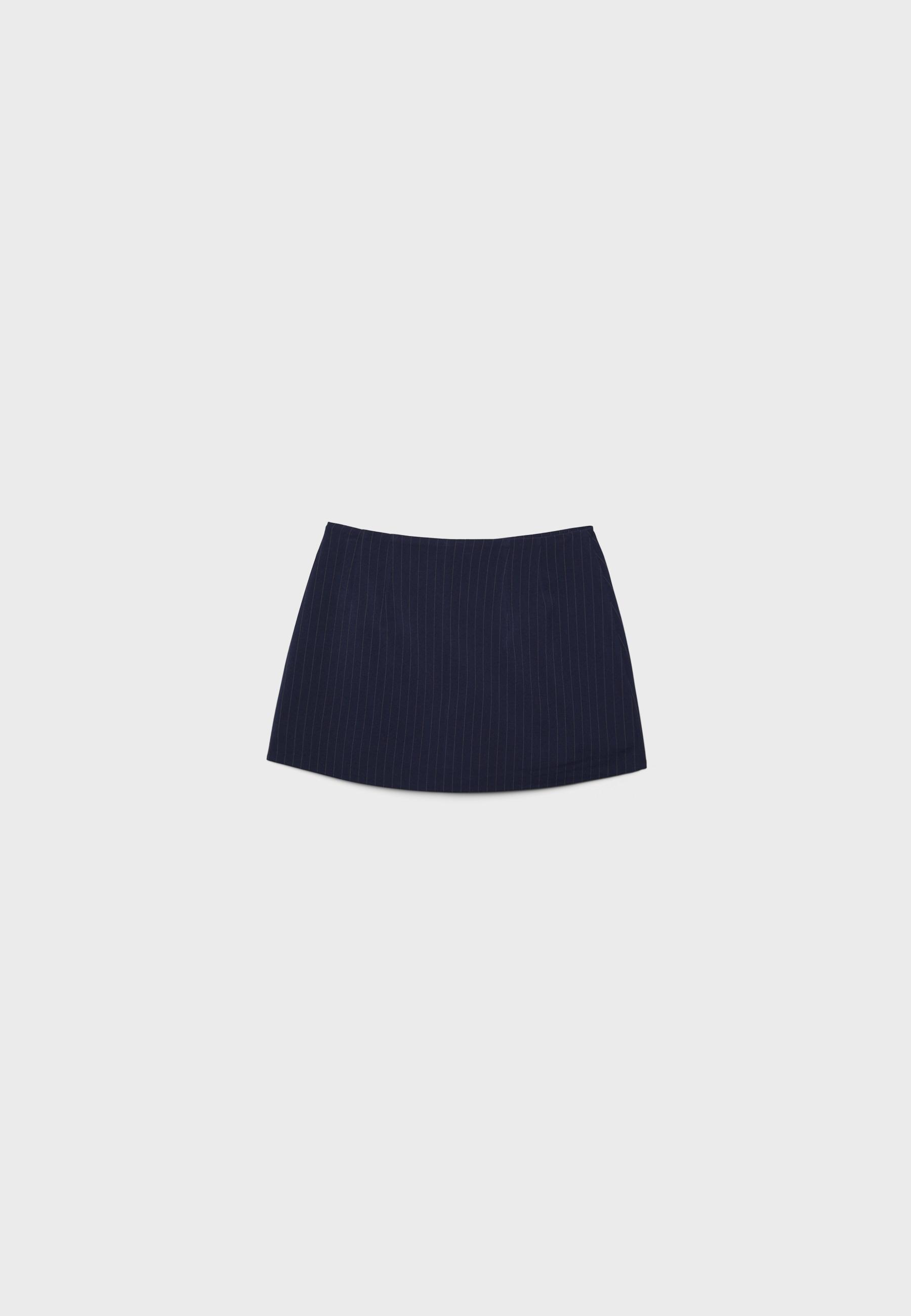 Skort with side split — Navy blue