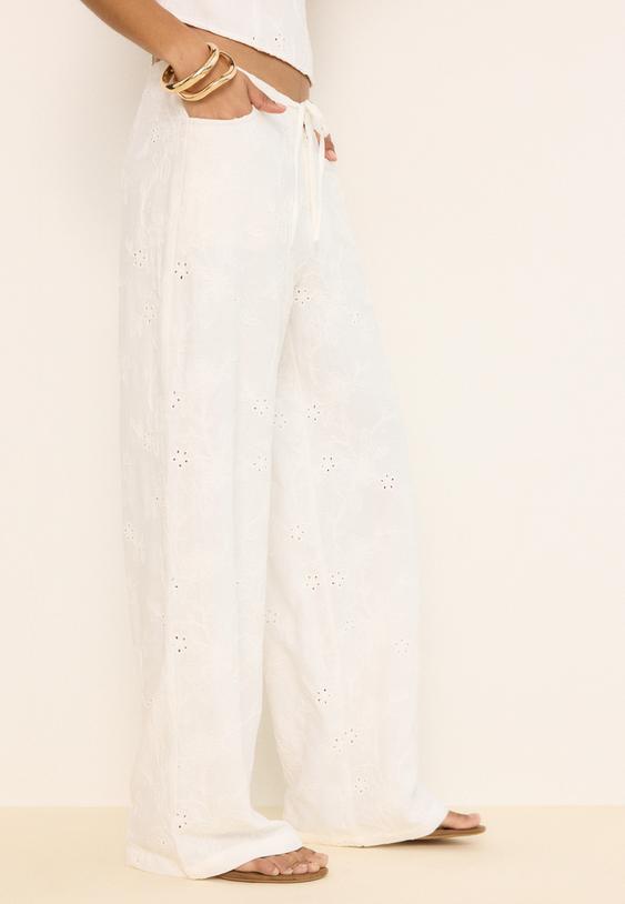 pantalon bordado straight