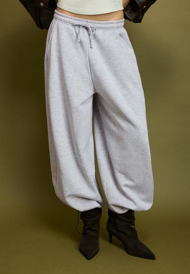 Plush acid wash joggers with toggles — Grey melange 3