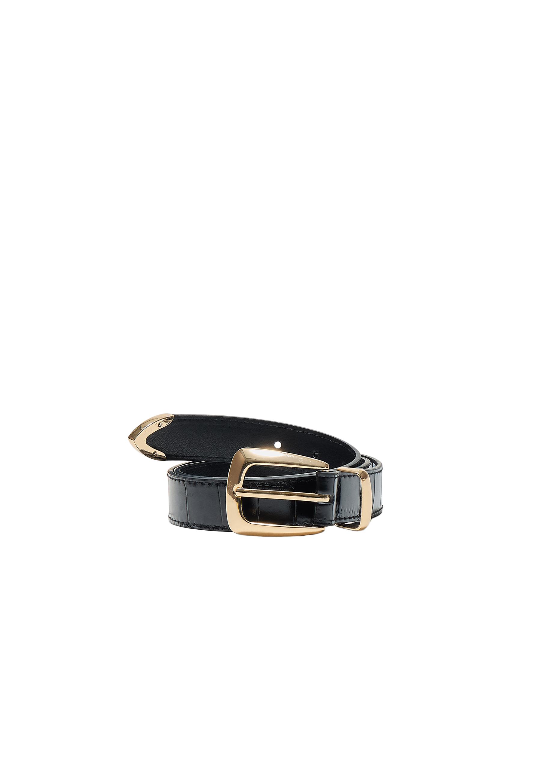 Crocodile-effect belt — Black