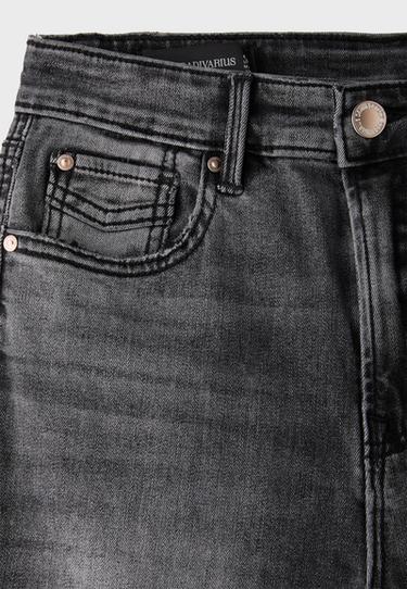 D07 High-waist skinny jeans — BLACK DENIM WASH 9
