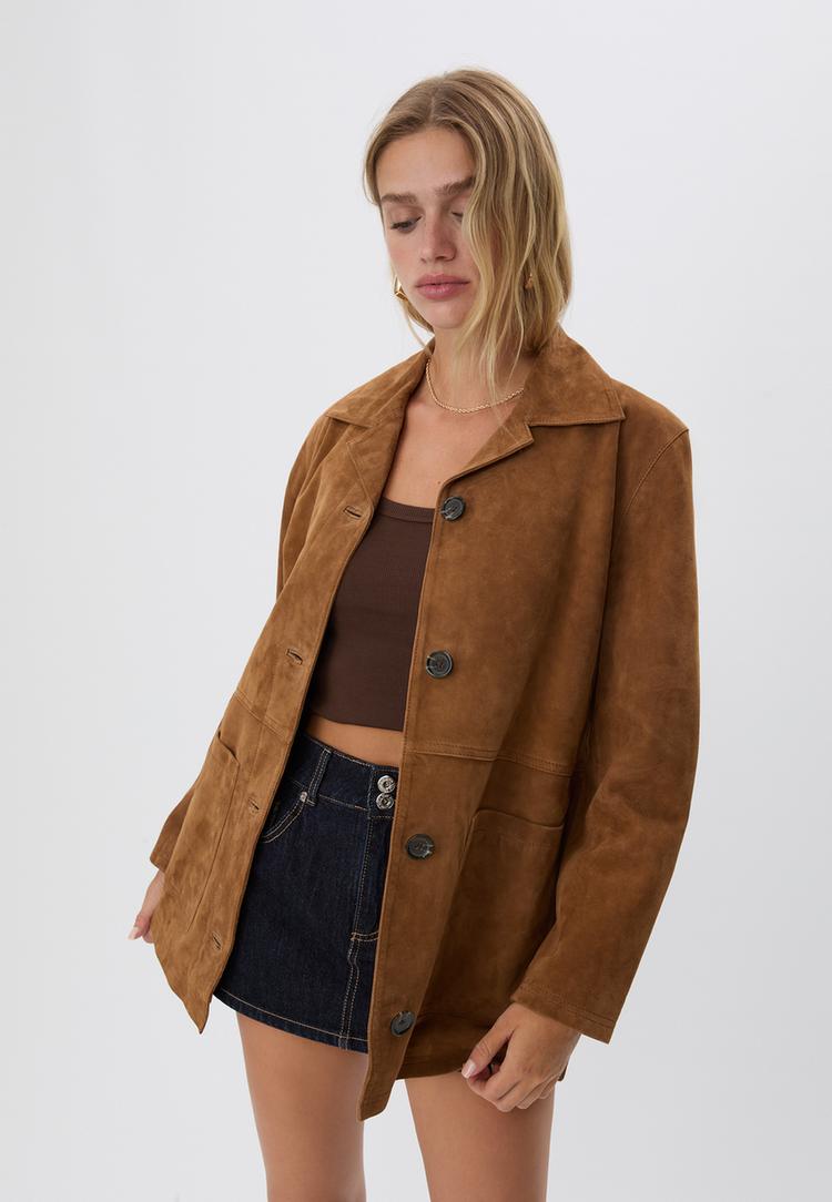 chaqueta bolsillos 100 piel