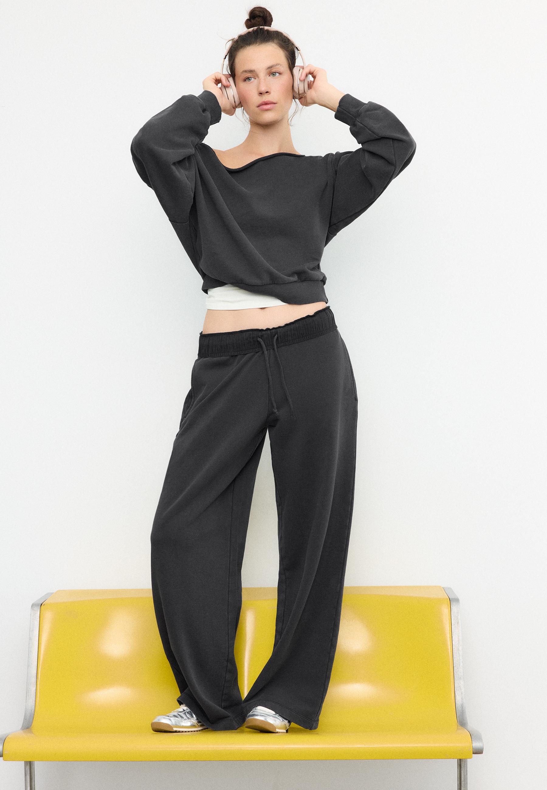 Yıkama efektli straight fit jogger pantolon - Görsel 3