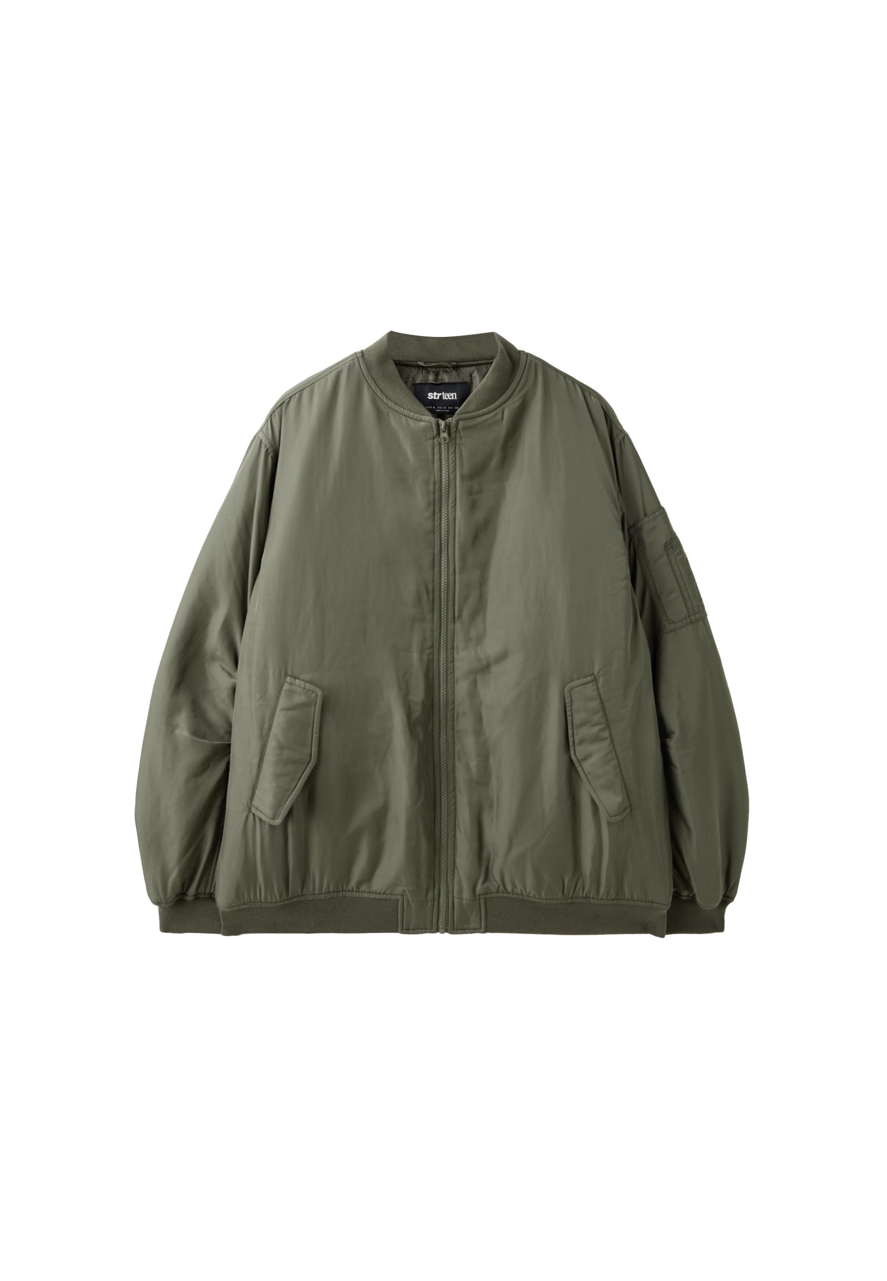 Oversize bomber jacket — Khaki (alternate view)