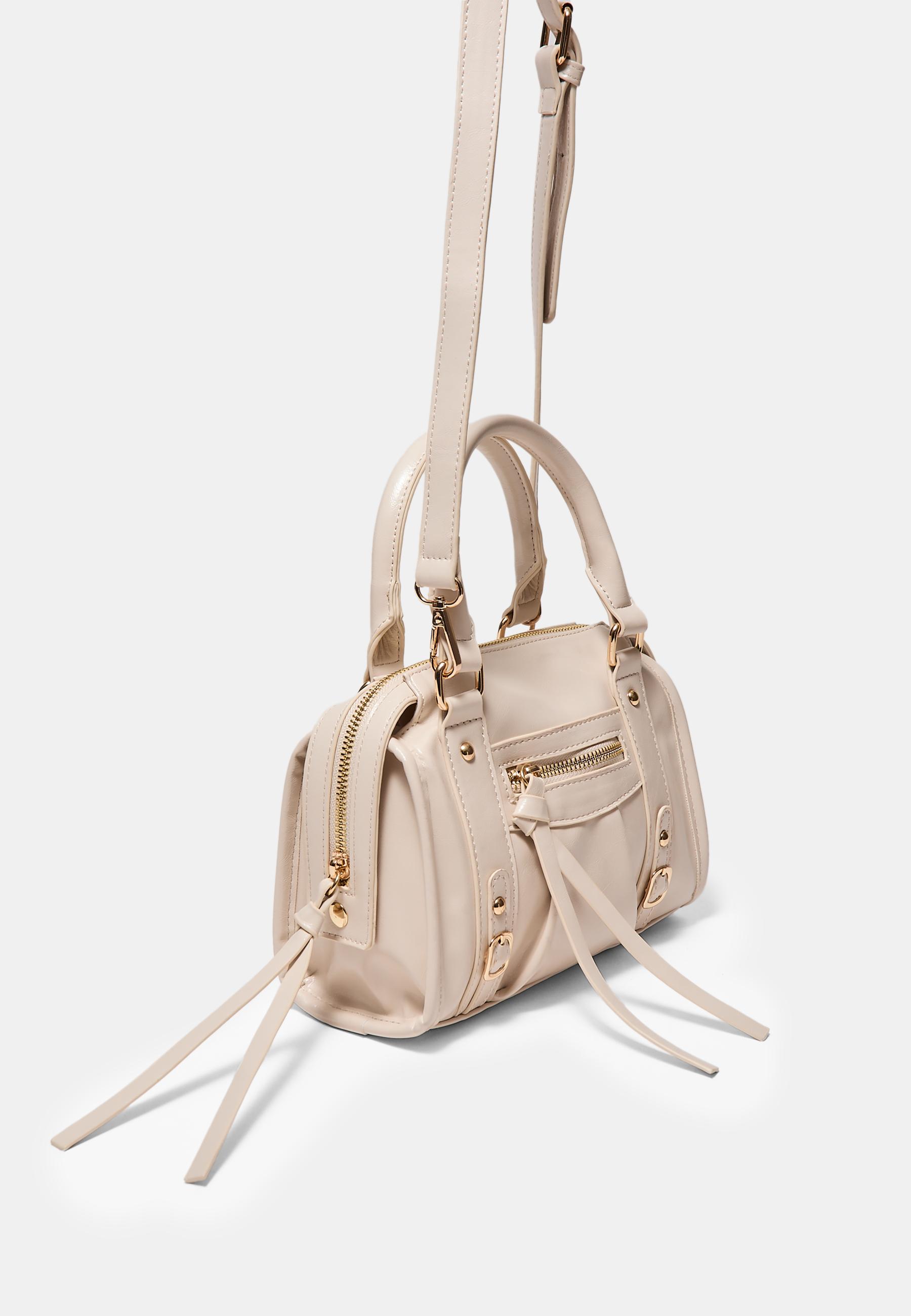 Fermuarlı bowling tipi çapraz askılı çanta