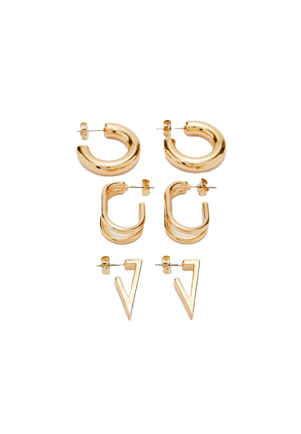 Pack 3 paires de boucles d’oreilles anneaux
