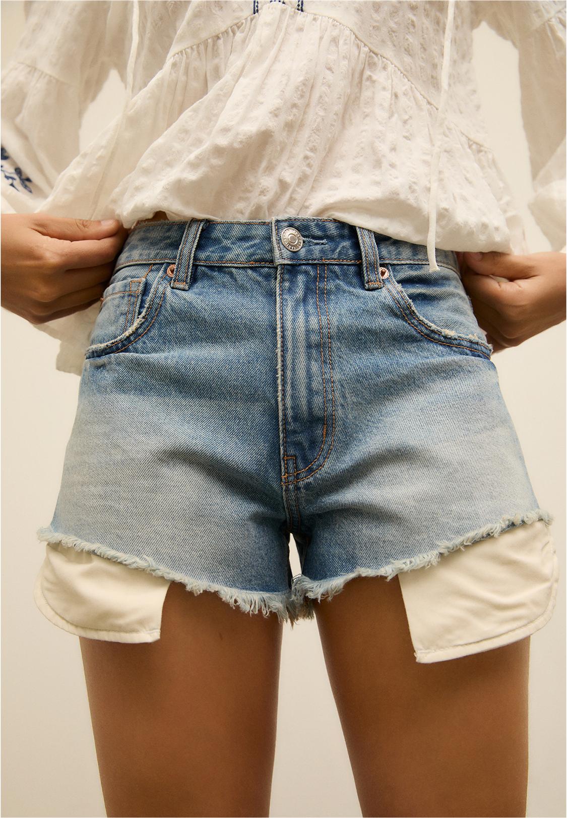 Denim Shorts Stradivarius Short Blanco Cortos Blancos Stradivarius