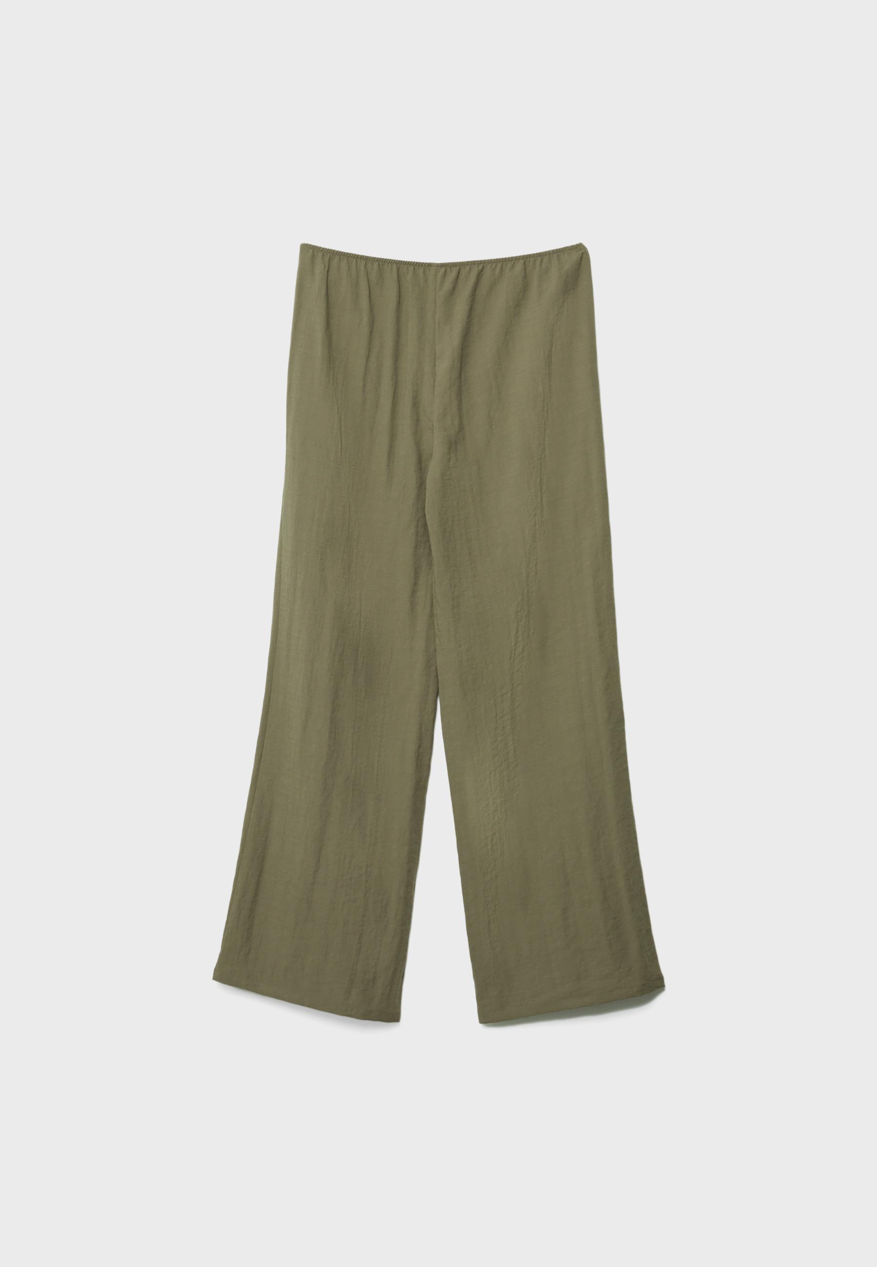 Flowing wrap trousers — Khaki