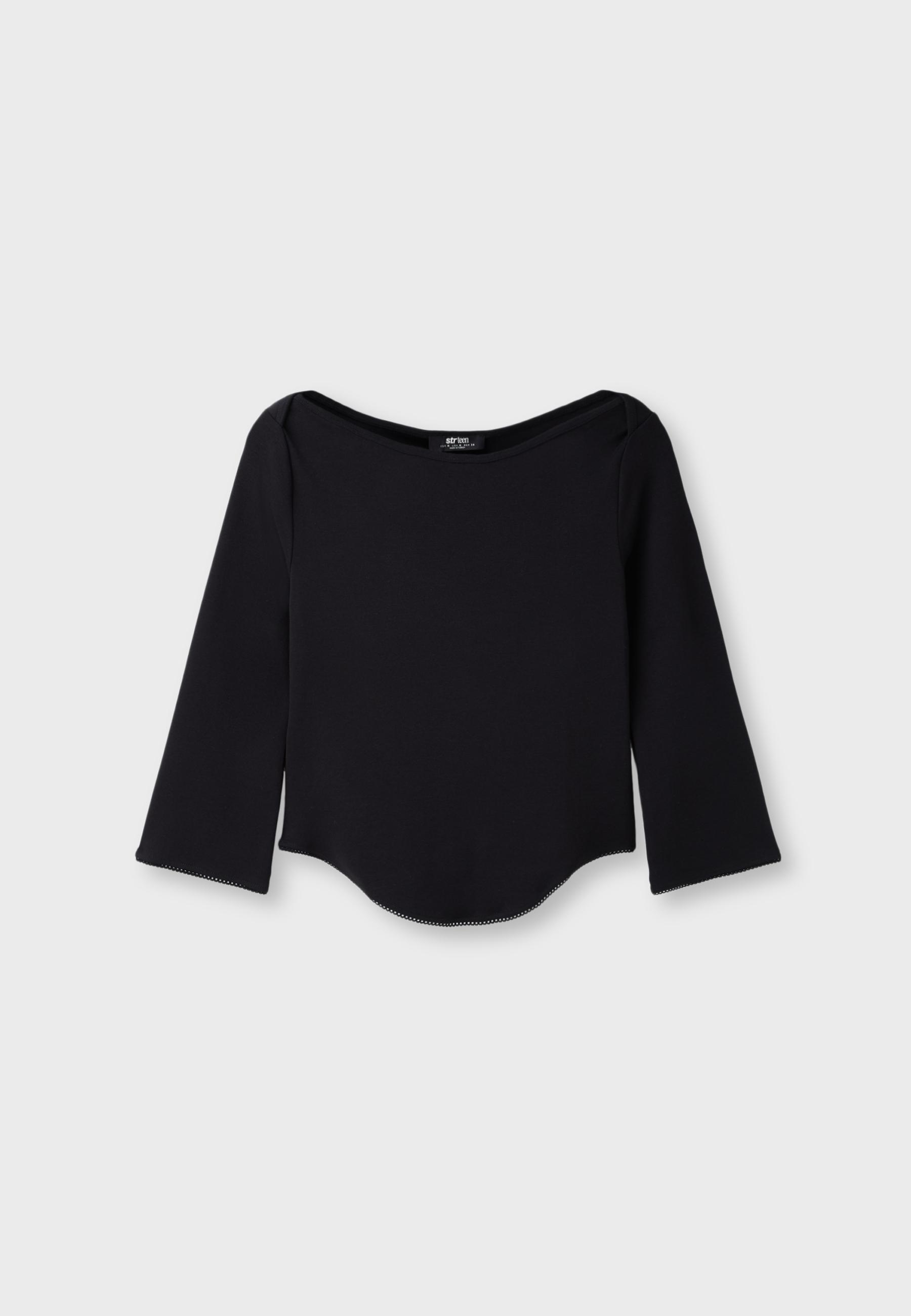 Boat neck T-shirt — Black