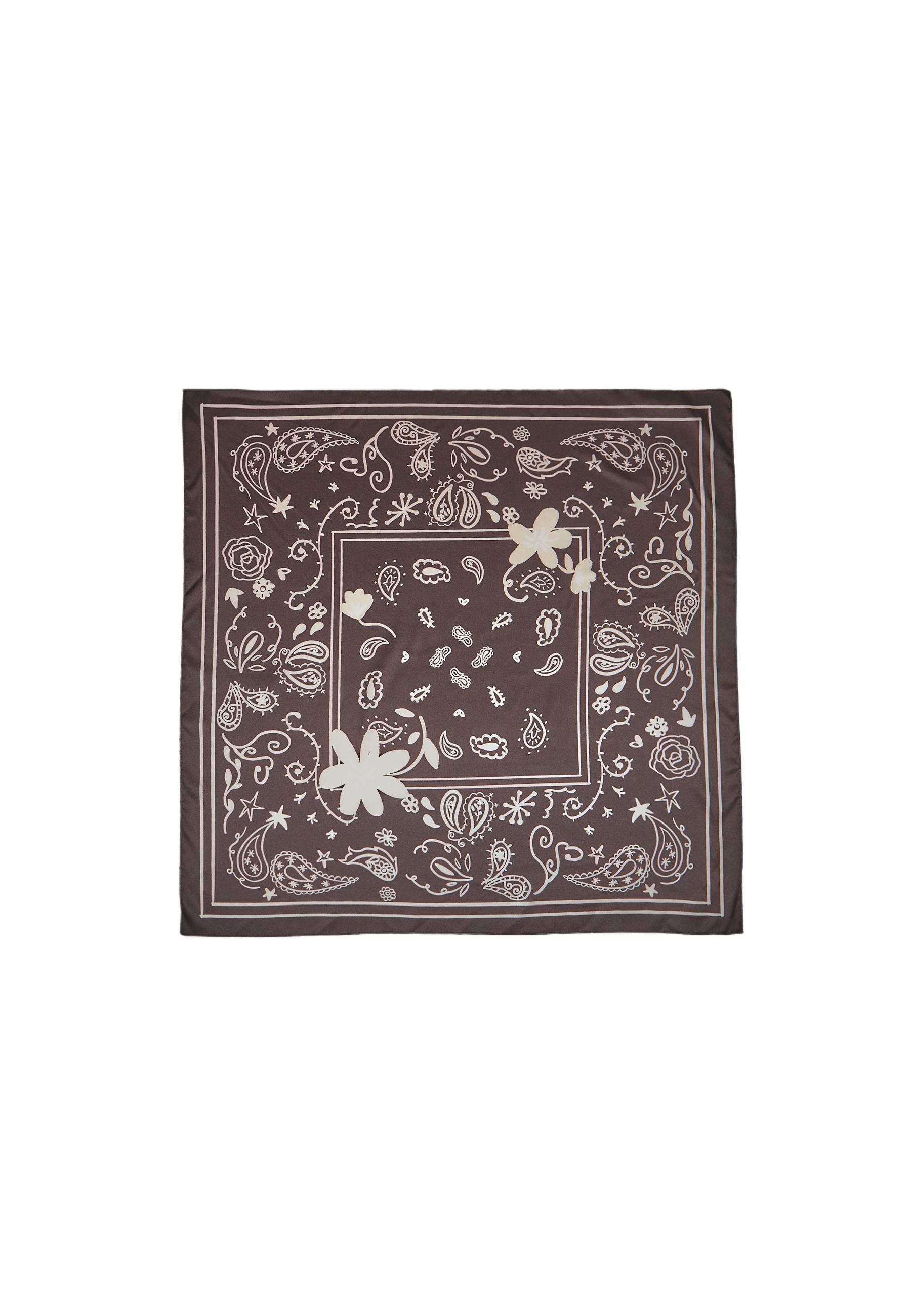 PAISLEY FLORAL SCARF — Brown