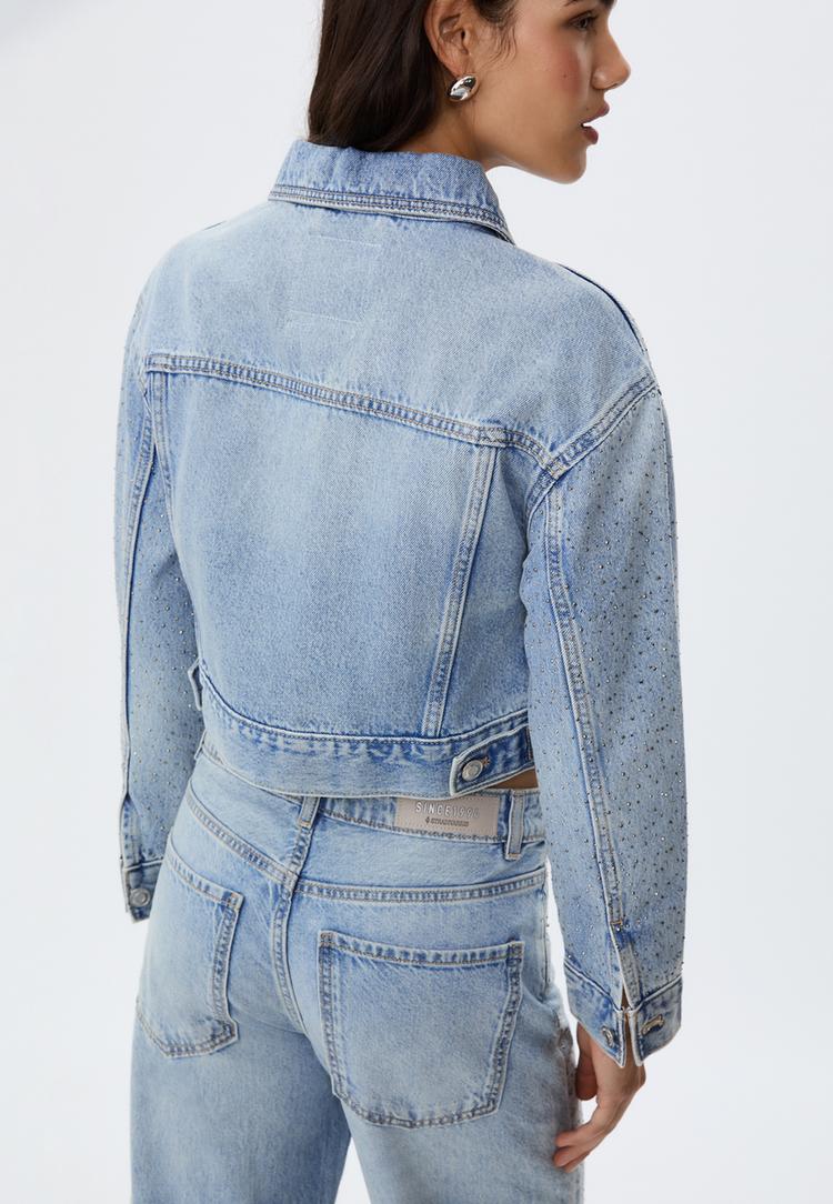 cazadora denim brillos