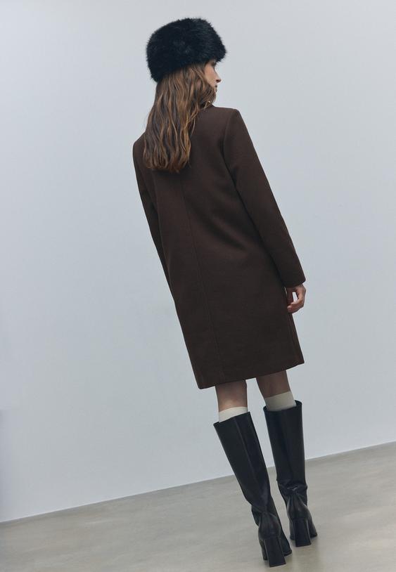 manteau midi bouton toucher doux