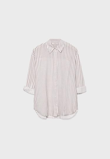Linen effect shirt — Brown 7