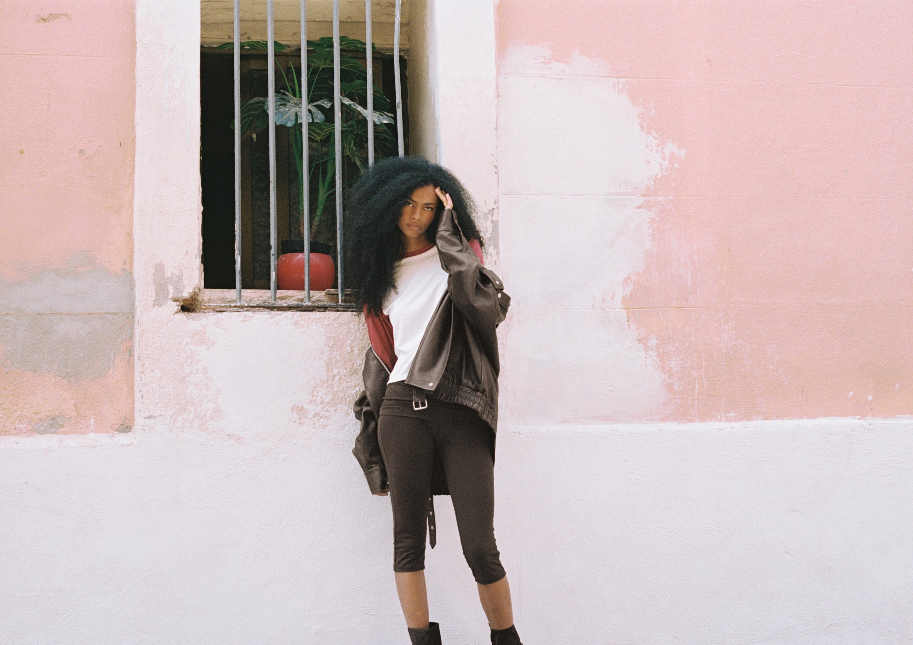 Oversize leather effect lapel jacket — Brown