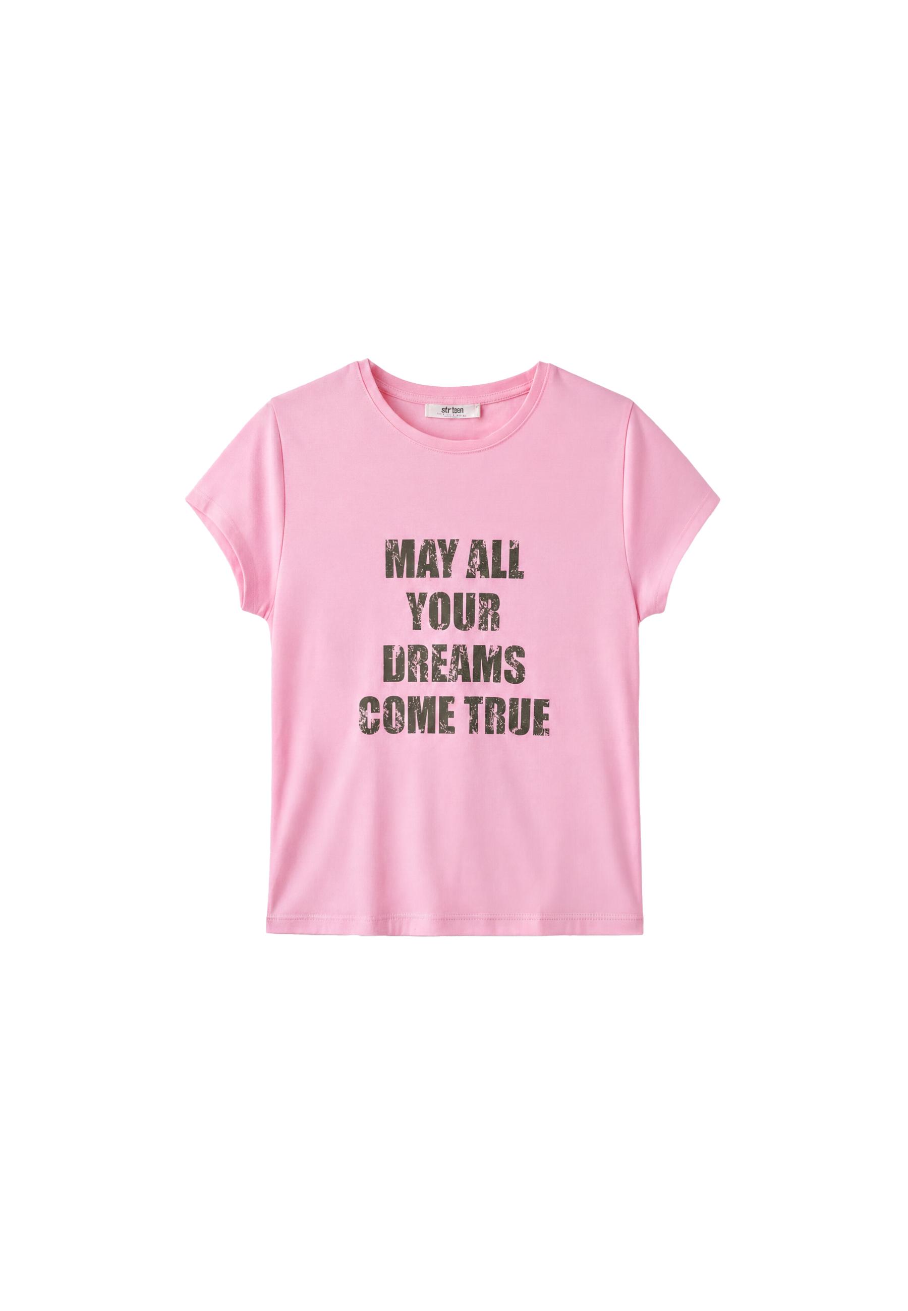Slogan short sleeve T-shirt — Pastel pink