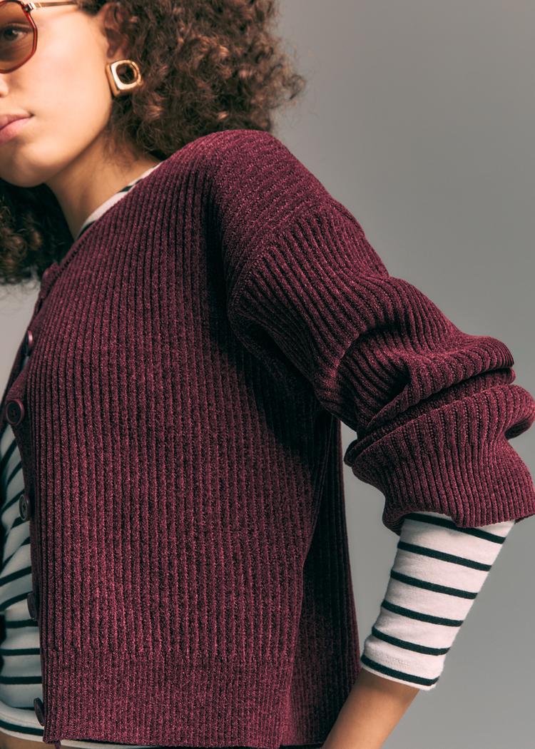 casaco de malha com botoes