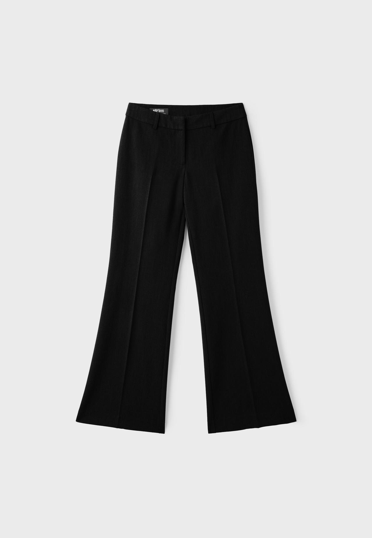 Low-rise straight smart trousers — Black