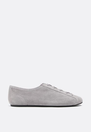 Soft leather blucher sneakers — GREY 1
