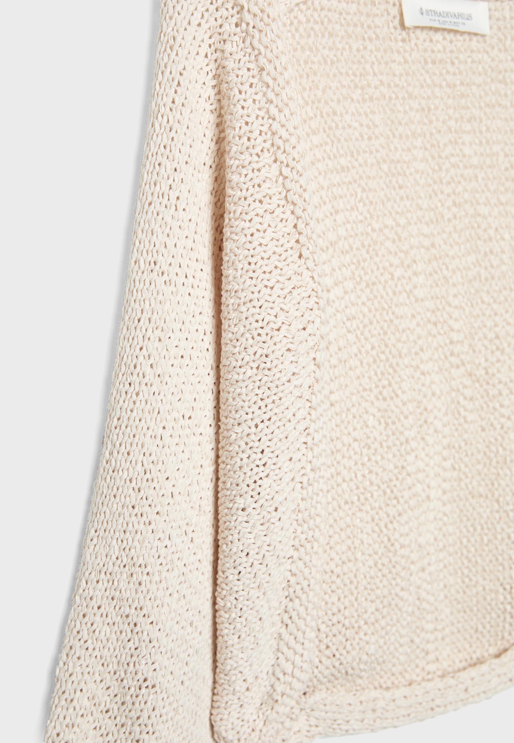 Batwing sleeve knit cardigan with tie — Vanilla
