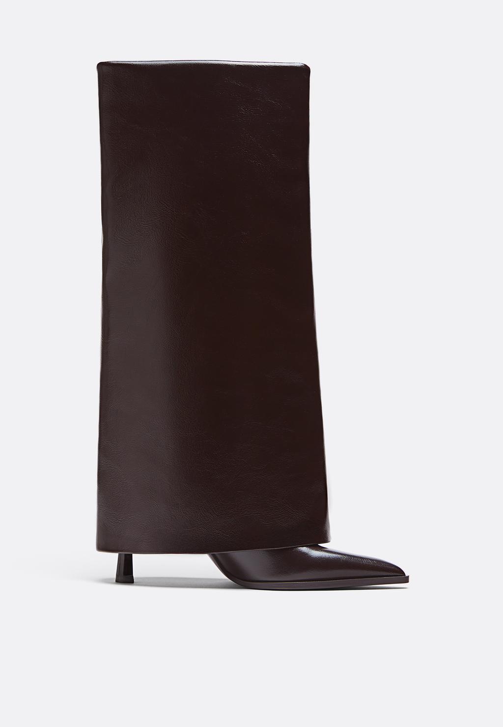 Botas altas tacón fino caña plegada