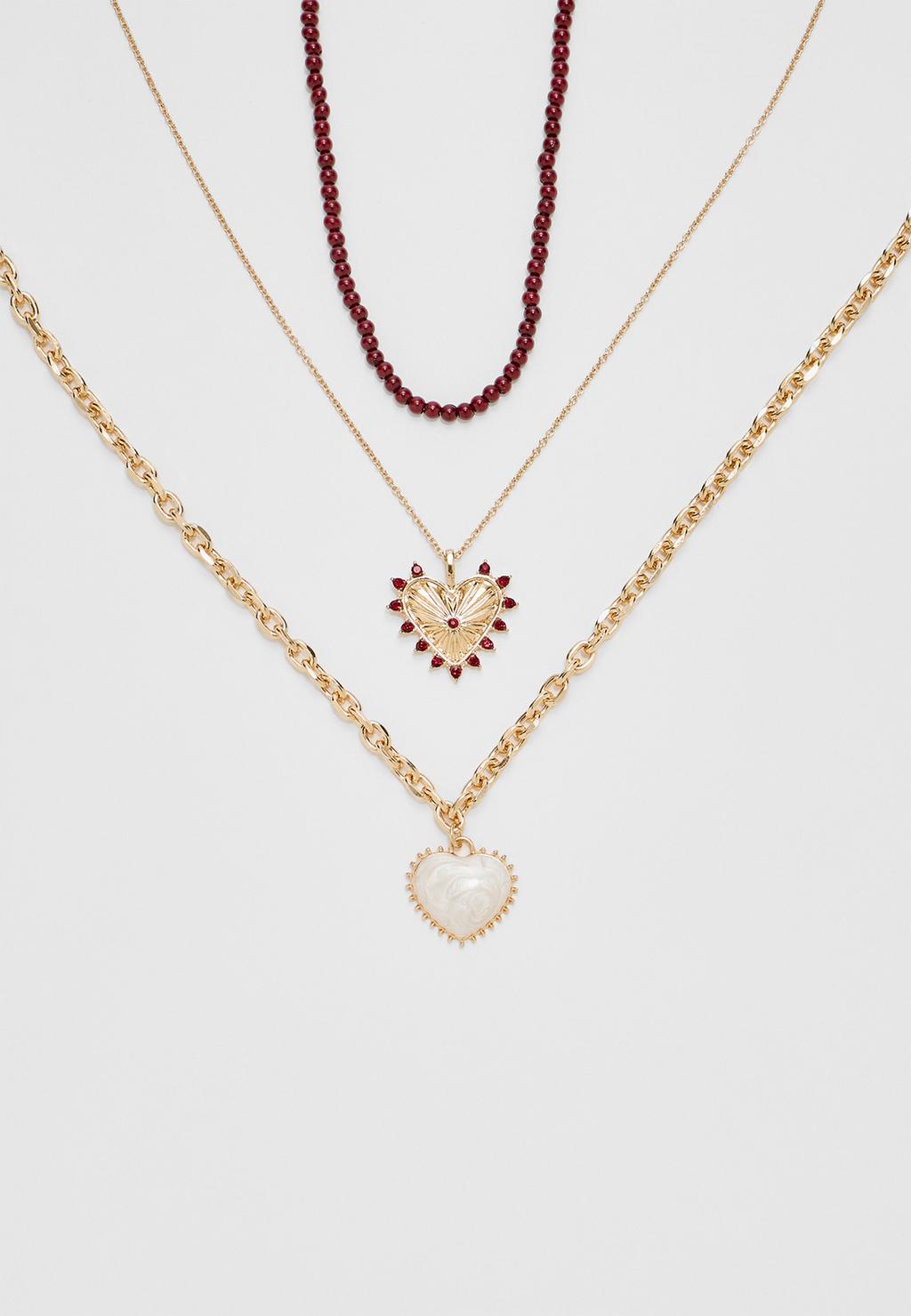 Set of 3 heart necklaces