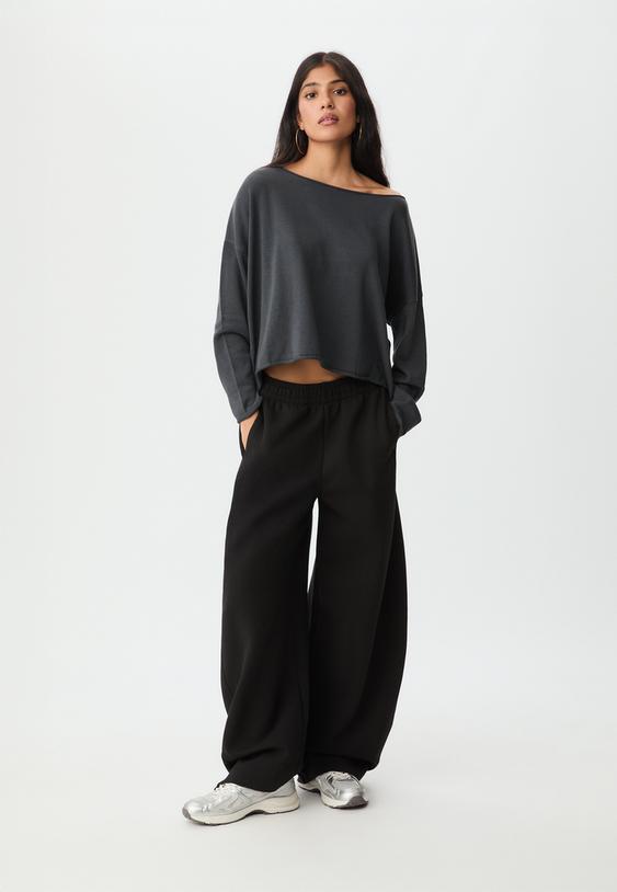 jersey crop cuello barco